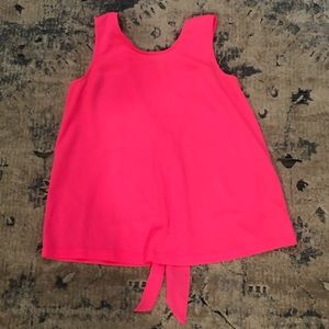 J.Crew Hot pink Bow Back Tank Top